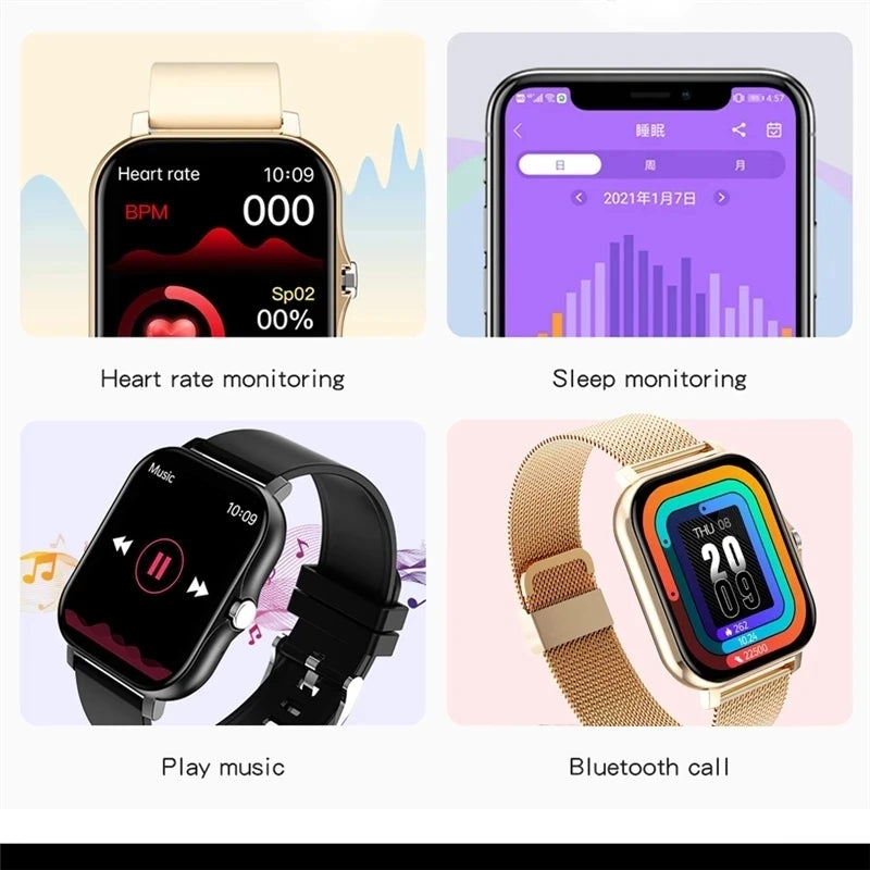 Me Mimei 😍 2025 Relógio Inteligente Para Homens Mulheres Presente 1.69' Tela de Toque Completa Esportes Fitness Relógios Bluetooth Chamadas Digital Smartwatch Relógio de Pulso